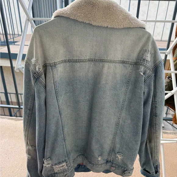 Free people Denim Sherpa-Lined Jacket - Picture 3 of 4